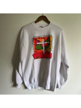 Jerzees XL White Christian Graphic Sweatshirt